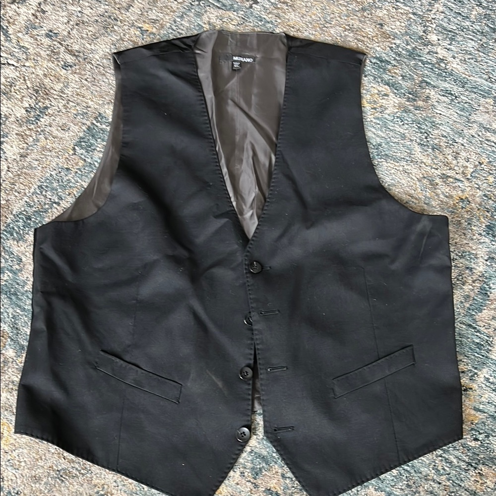 Murano Black Satin Vest XL